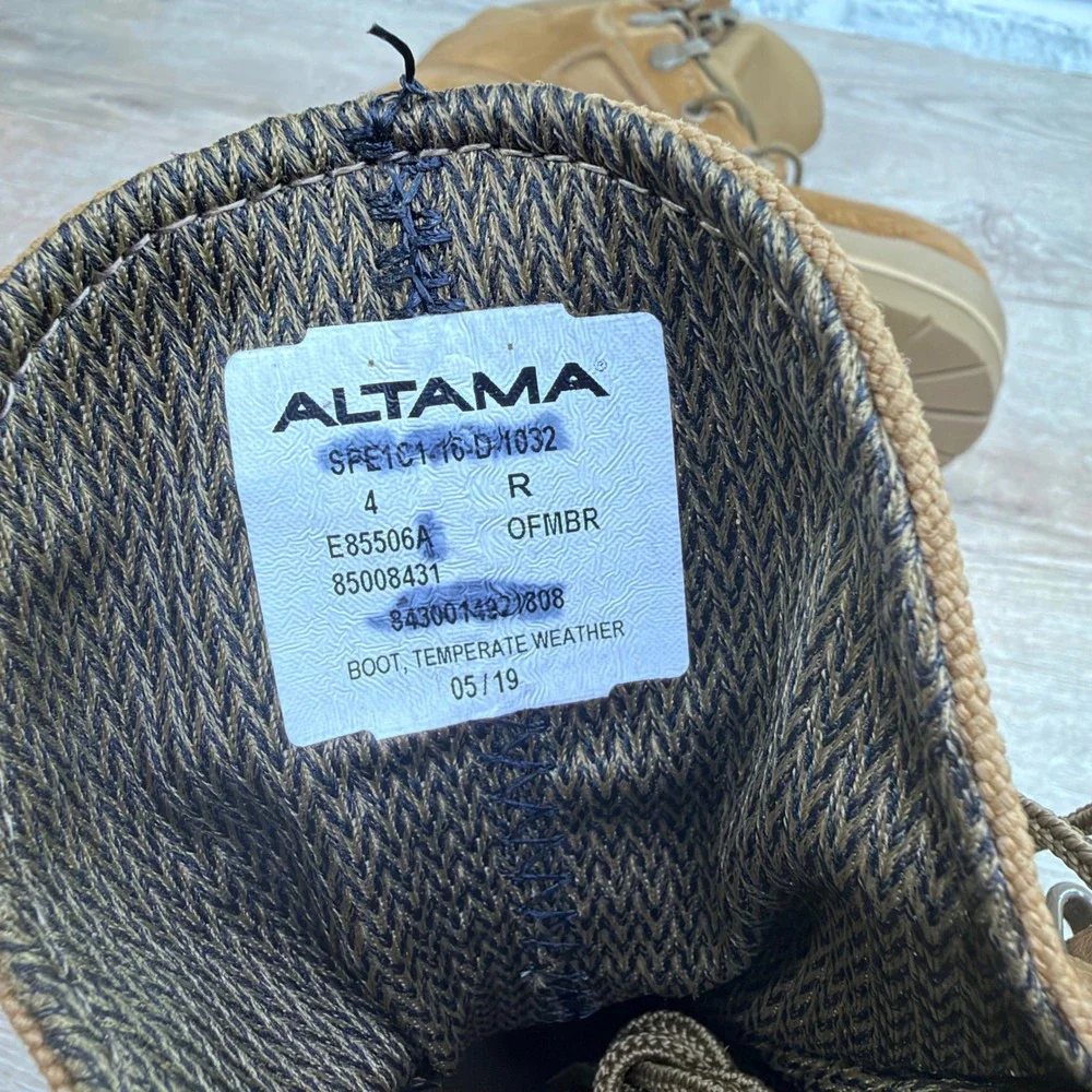 Altama Combat Boots Suede Tan Mens 4 R